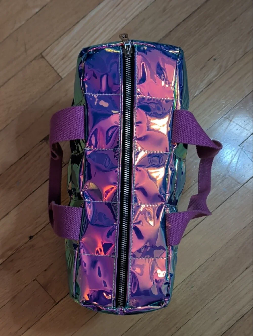 Iridescent Quilted Bag in Purple-Pink